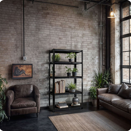 Opbevaringsreol i metal 180 x 90 x 40 cm - stabil og funktionel til garage, lager og butik