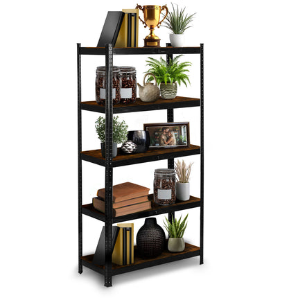 Metal opbevaringsreol 180 x 90 x 40 cm - Stabil hylde til garage, kælder og butik