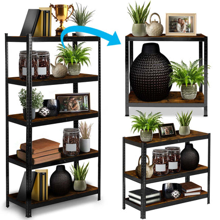 Metal opbevaringsreol 180 x 90 x 40 cm - Stabil hylde til garage, kælder og butik