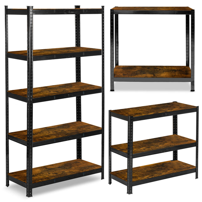 Metal opbevaringsreol 180 x 90 x 40 cm - Stabil hylde til garage, kælder og butik