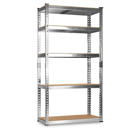 Metalreol til lager 183 x 90 x 40 cm med 5 MDF-hylder, 265 kg pr. hylde – sølv