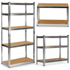 Metalreol til lager 183 x 90 x 40 cm med 5 MDF-hylder, 265 kg pr. hylde – sølv