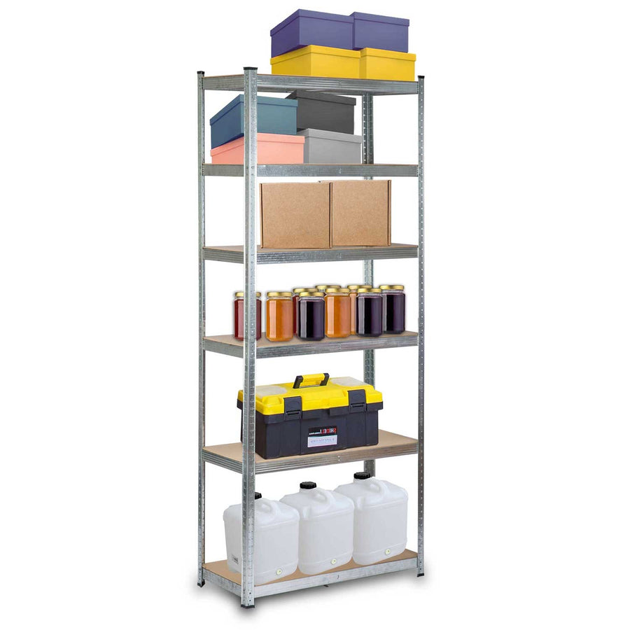 Stabil metalopbevaringsreol 222 x 90 x 40 cm - Perfekt til garage, lager og butik
