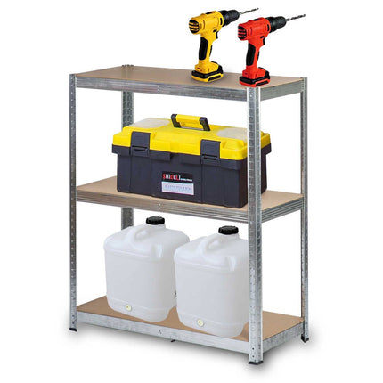 Stabil metalopbevaringsreol 222 x 90 x 40 cm - Perfekt til garage, lager og butik