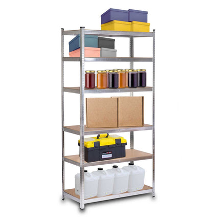 Stabil metalreol til opbevaring 222 x 110 x 50 cm - Perfekt til garage, kælder og butik