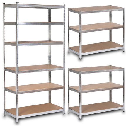 Stabil metalreol til opbevaring 222 x 110 x 50 cm - Perfekt til garage, kælder og butik