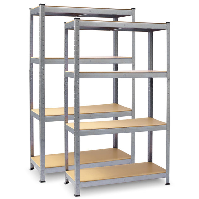 Sølvfarvet metalhylde sæt med 4 hylder - 174x80x40 cm, perfekt til garage, værksted og opbevaring