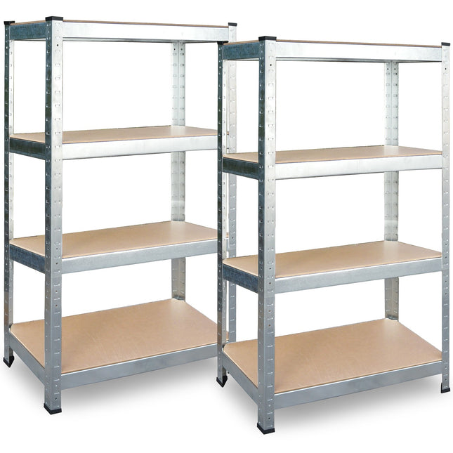 Sølvfarvet metalhylde sæt med 4 hylder - 174x80x40 cm, perfekt til garage, værksted og opbevaring