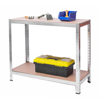 Sølvfarvet metalhylde sæt med 4 hylder - 174x80x40 cm, perfekt til garage, værksted og opbevaring