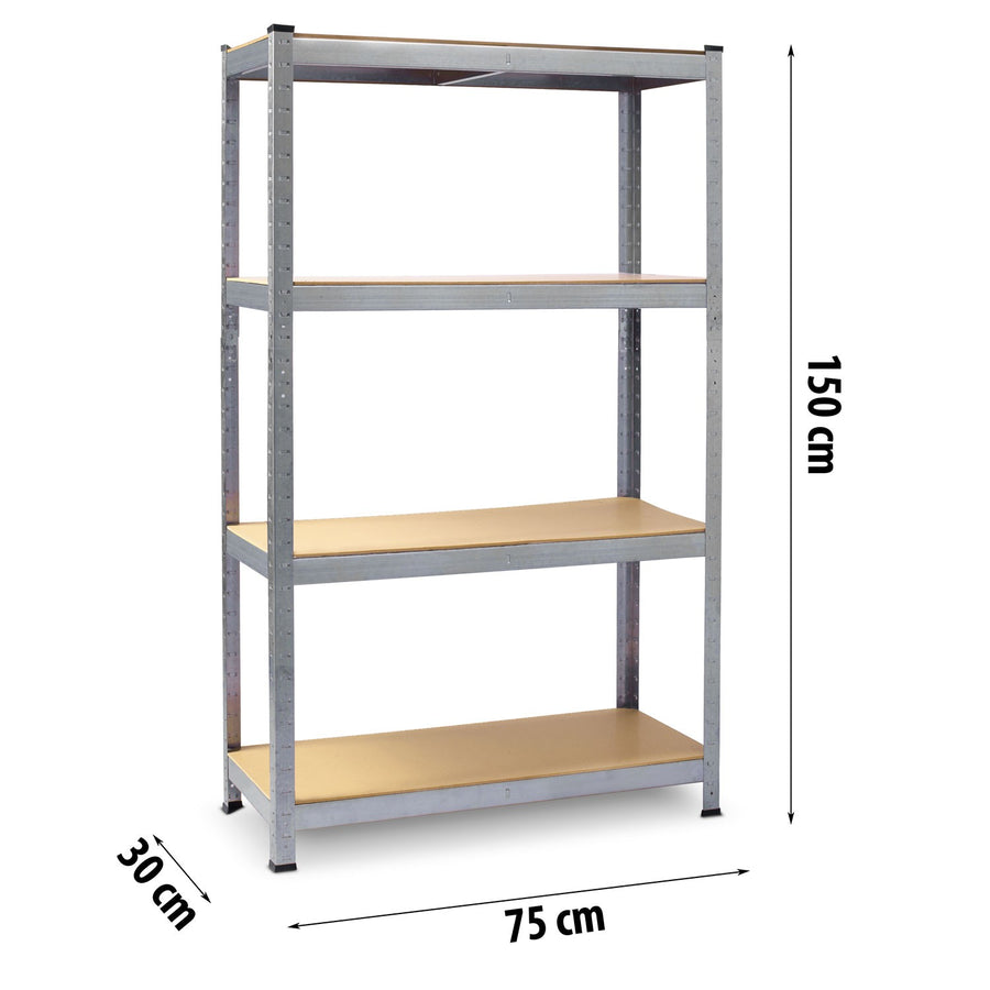Sæt med 2 metalreoler 150×75×30 cm – robust lager- og opbevaringsreol med justerbare hylder og høj bæreevne til garage, kælder og værksted