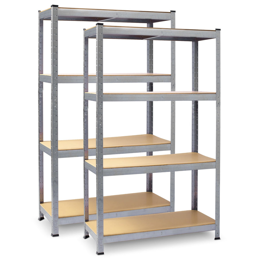 Sæt med 2 metalhylder til opbevaring - 180 x 90 x 40 cm, stabil og funktionel reol til garage, kælder og værksted