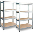Sæt med 2 metalhylder til opbevaring - 180 x 90 x 40 cm, stabil og funktionel reol til garage, kælder og værksted