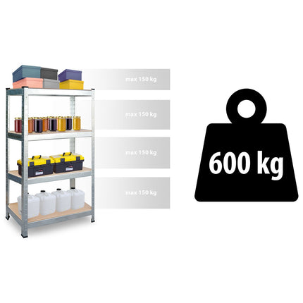 Sæt med 2 metalhylder til opbevaring - 180 x 90 x 40 cm, stabil og funktionel reol til garage, kælder og værksted