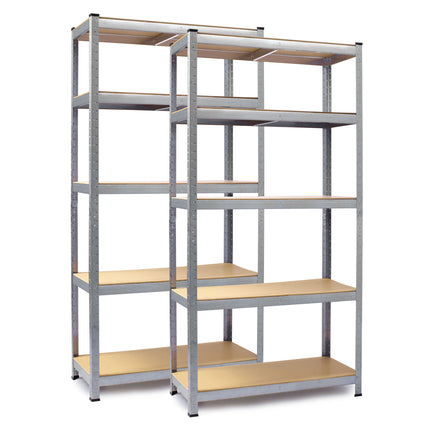 Opbevaringsreol i metal - Sæt med 2 stk. 180 x 90 x 40 cm til garage, kælder og butik