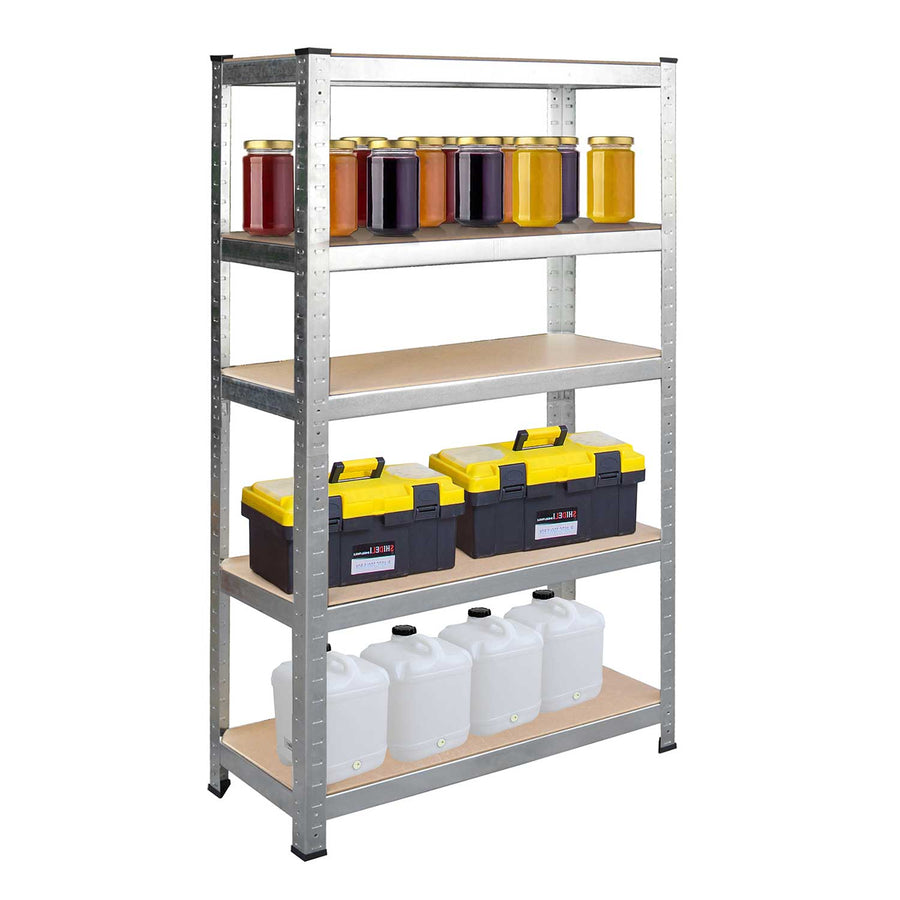 Opbevaringsreol i metal - Sæt med 2 stk. 180 x 90 x 40 cm til garage, kælder og butik