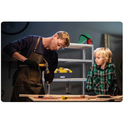 Opbevaringsreol i metal - Sæt med 2 stk. 180 x 90 x 40 cm til garage, kælder og butik