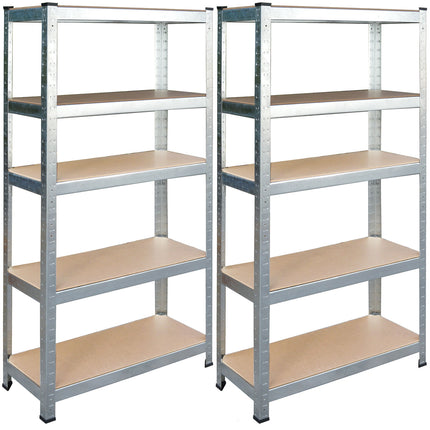 Opbevaringsreol i metal - Sæt med 2 stk. 180 x 90 x 40 cm til garage, kælder og butik
