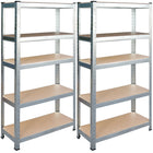 Opbevaringsreol i metal - Sæt med 2 stk. 180 x 90 x 40 cm til garage, kælder og butik