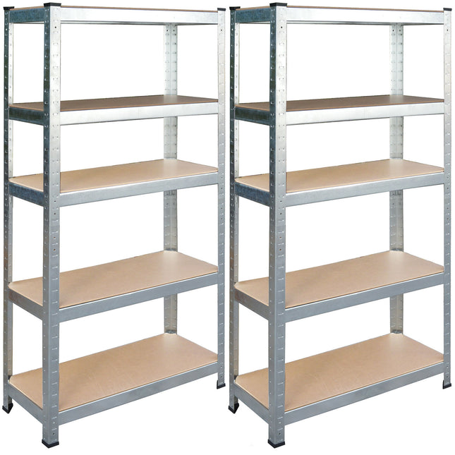 Opbevaringsreol i metal - Sæt med 2 stk. 180 x 90 x 40 cm til garage, kælder og butik