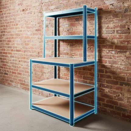 Metalreol med arbejdsplade 180 x 100 x 60 cm – 5 hylder, bærer op til 175 kg pr. hylde – sort