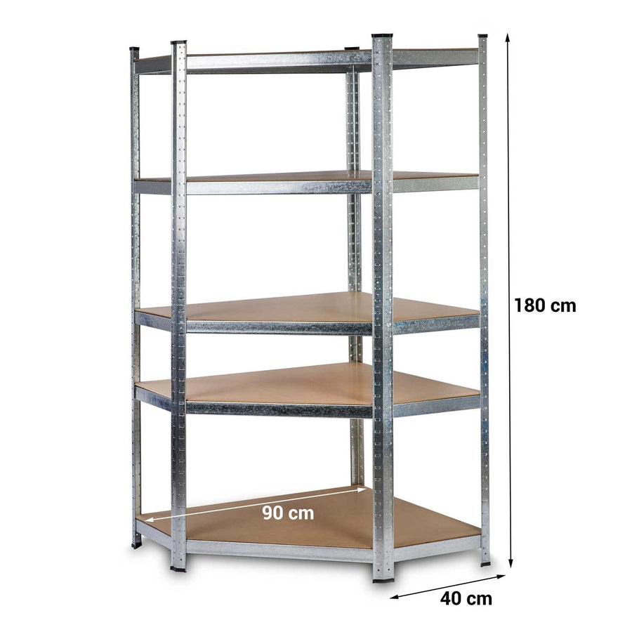 Funktionel metalhylde 180 x 90 x 40 cm til garage, kælder og butik