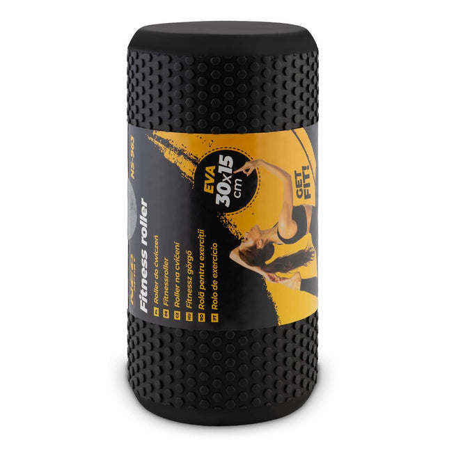EVA træningsrulle til foam rolling, massage og rehabilitering - skridsikker og vandtæt, 30x15 cm