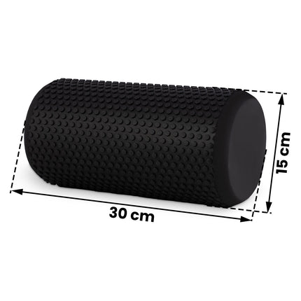 EVA træningsrulle til foam rolling, massage og rehabilitering - skridsikker og vandtæt, 30x15 cm