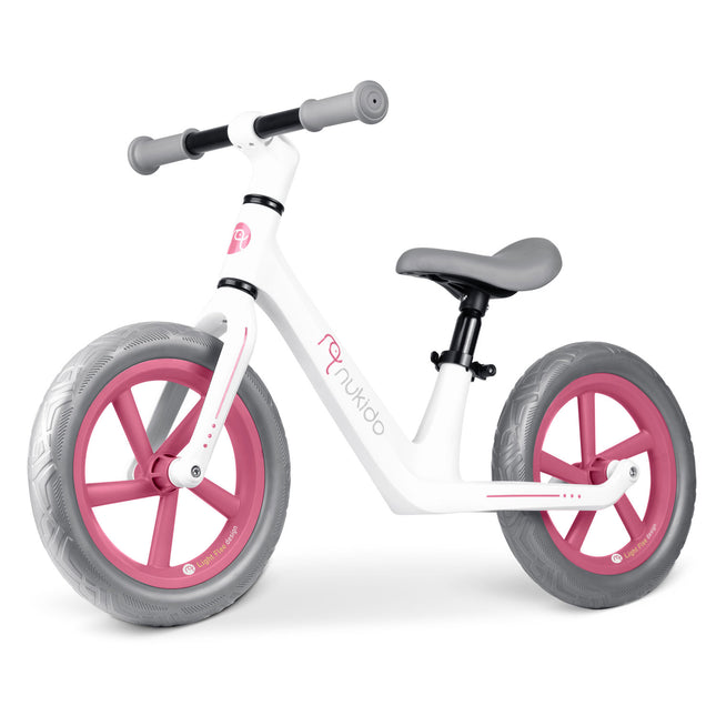 Nukido balancecykel til børn - let og justerbar løbecykel med 12'' punkteringssikre hjul