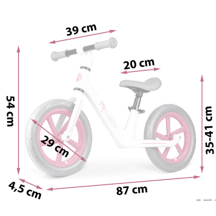 Nukido balancecykel til børn - let og justerbar løbecykel med 12'' punkteringssikre hjul