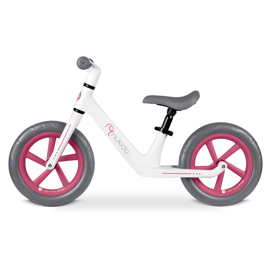 Nukido balancecykel til børn - let og justerbar løbecykel med 12'' punkteringssikre hjul