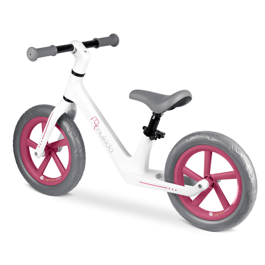 Nukido balancecykel til børn - let og justerbar løbecykel med 12'' punkteringssikre hjul