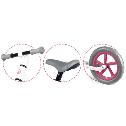 Nukido balancecykel til børn - let og justerbar løbecykel med 12'' punkteringssikre hjul
