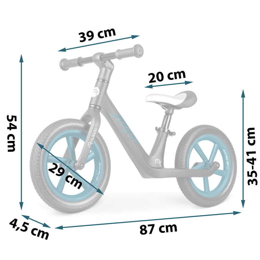 Løbecykel til børn - Letvægts balancecykel med justerbart sæde og punkteringssikre hjul