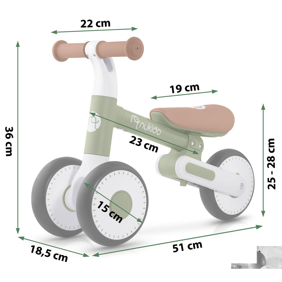 Løbecykel til børn - Balancecykel med justerbar sædehøjde og EVA-skumhjul for stabilitet