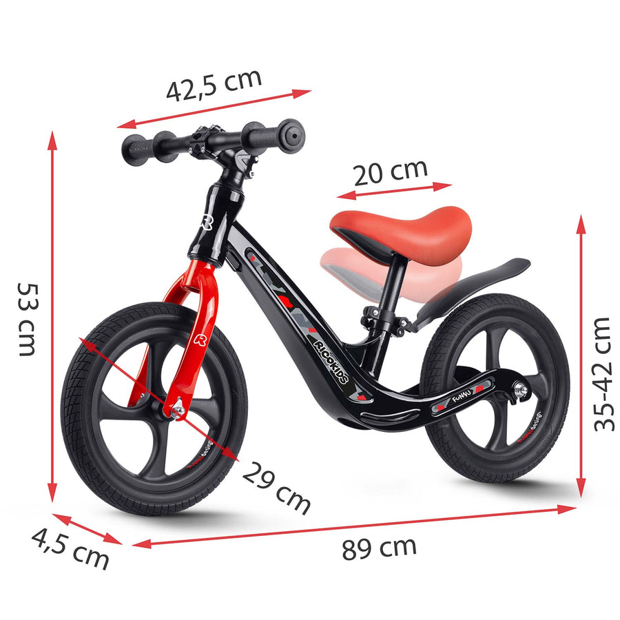 Magnesium Løbecykel til Børn - Justerbar Sædehøjde, Punkteringsfrie Hjul og Ergonomisk Design til Motorisk Udvikling