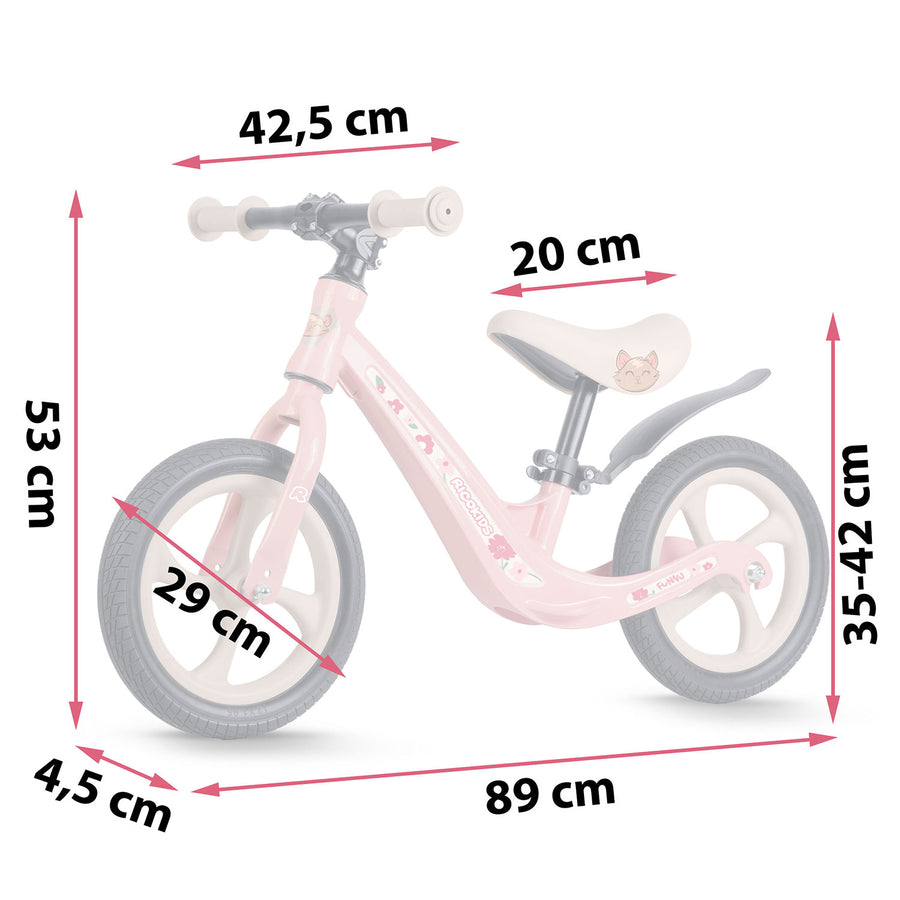 Magnesium Løbecykel til Børn - Justerbar, Punkteringsfri og Letvægts Design til Første Cykelture