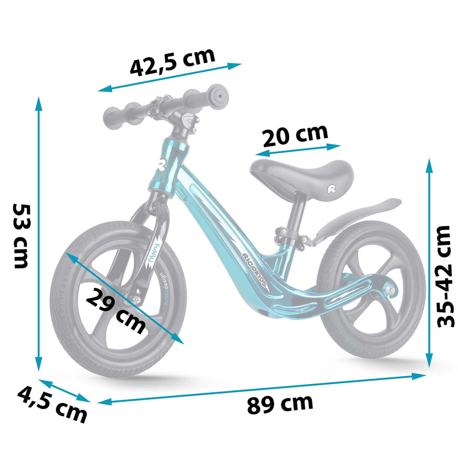 Magnesium Løbecykel til Børn - Justerbar, Punkteringsfri Hjul og Ergonomisk Design