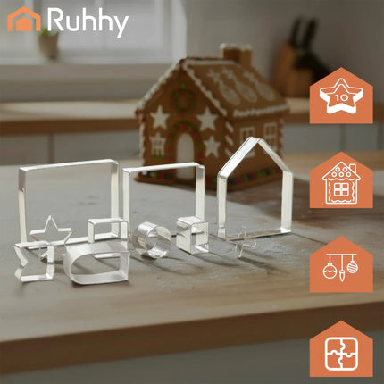 Gingerbread House Mold Set - 10 Dele til Kreativ Bagning