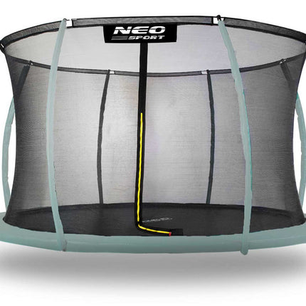 Indernet til trampolin 366-374 cm (12 fod) - Sikkerhedsnet med lynlås og 8 stolper