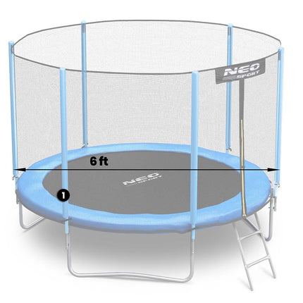 Nedre stolpe til trampolin 183 cm (6 ft) med udvendigt og indvendigt net – blå