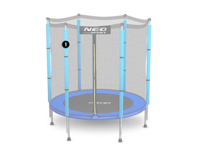 Topstolpe til trampolin med udvendigt net, 140 cm (4,5 fod), blå