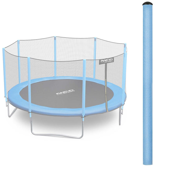 Bundstolpe til trampolin med udvendigt net - Blå, 8-15 fod