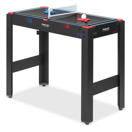 5-i-1 spillebord til hjemmet – kombineret billard-, airhockey-, bordtennis-, bueskydnings- og basketballbord med tilbehør og justerbare ben