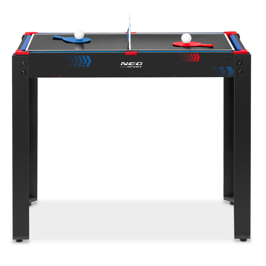 5-i-1 spillebord til hjemmet – kombineret billard-, airhockey-, bordtennis-, bueskydnings- og basketballbord med tilbehør og justerbare ben