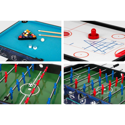 12-i-1 Spillebord til Underholdning med Bordfodbold, Billard, Airhockey og Mere - 106x59 cm