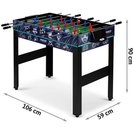 12-i-1 Spillebord til Underholdning med Bordfodbold, Billard, Airhockey og Mere - 106x59 cm
