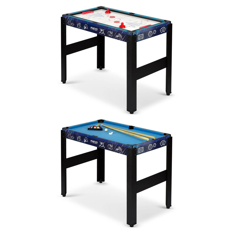 12-i-1 Spillebord til Underholdning med Bordfodbold, Billard, Airhockey og Mere - 106x59 cm
