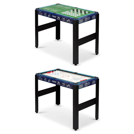 12-i-1 Spillebord til Underholdning med Bordfodbold, Billard, Airhockey og Mere - 106x59 cm