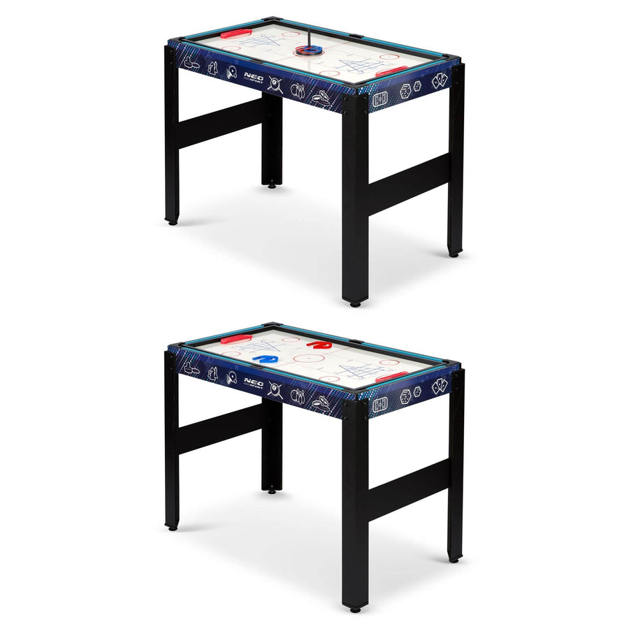 12-i-1 Spillebord til Underholdning med Bordfodbold, Billard, Airhockey og Mere - 106x59 cm
