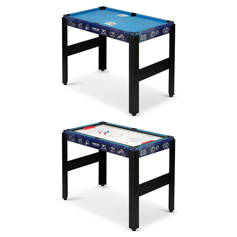 12-i-1 Spillebord til Underholdning med Bordfodbold, Billard, Airhockey og Mere - 106x59 cm